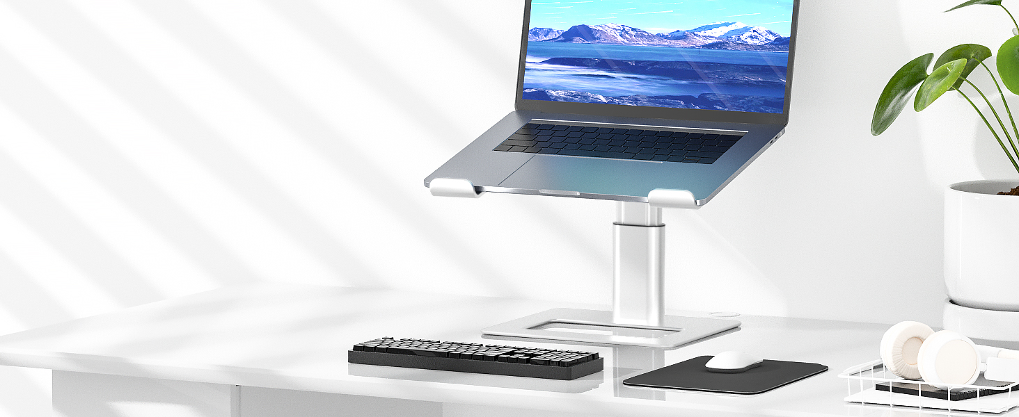 SOUNDANCE Підставка для ноутбука на стіл, регульована, ергономічна, 10-17.3 дюймів, срібна