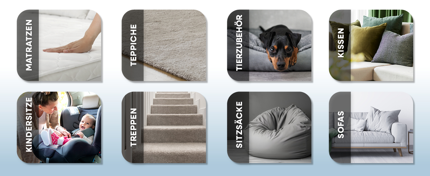 CLEANmaxx Професійний пароочисник для меблів та килимів Pro Steam | 3в1: для меблів, локальних забруднень, миття | Видаляє плями з килимів, авто, диванів тощо (Чорний, компактний 330W)