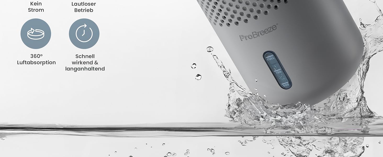 Pro Breeze Osmo: Безшумний осушувач повітря для дому, спальні, шафи, авто. Таблетка 700г (до 100 днів). Колір: сірий