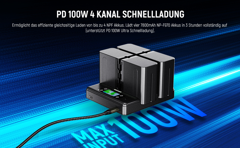 Зарядний пристрій NEEWER Micro USB для акумуляторів Sony NP-F550/F750/F960/F970, NP-FM50/FM70/FM90, QM71D, 91D, NP-F500H/F55H (NW-F4R)