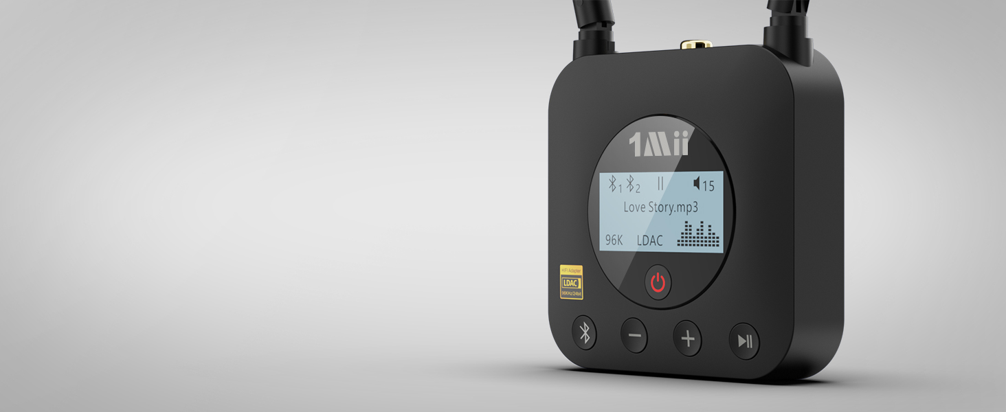 Bluetooth-ресивер 1Mii B06Pro+ для стереосистем з підтримкою LDAC та aptX HD, чорний
