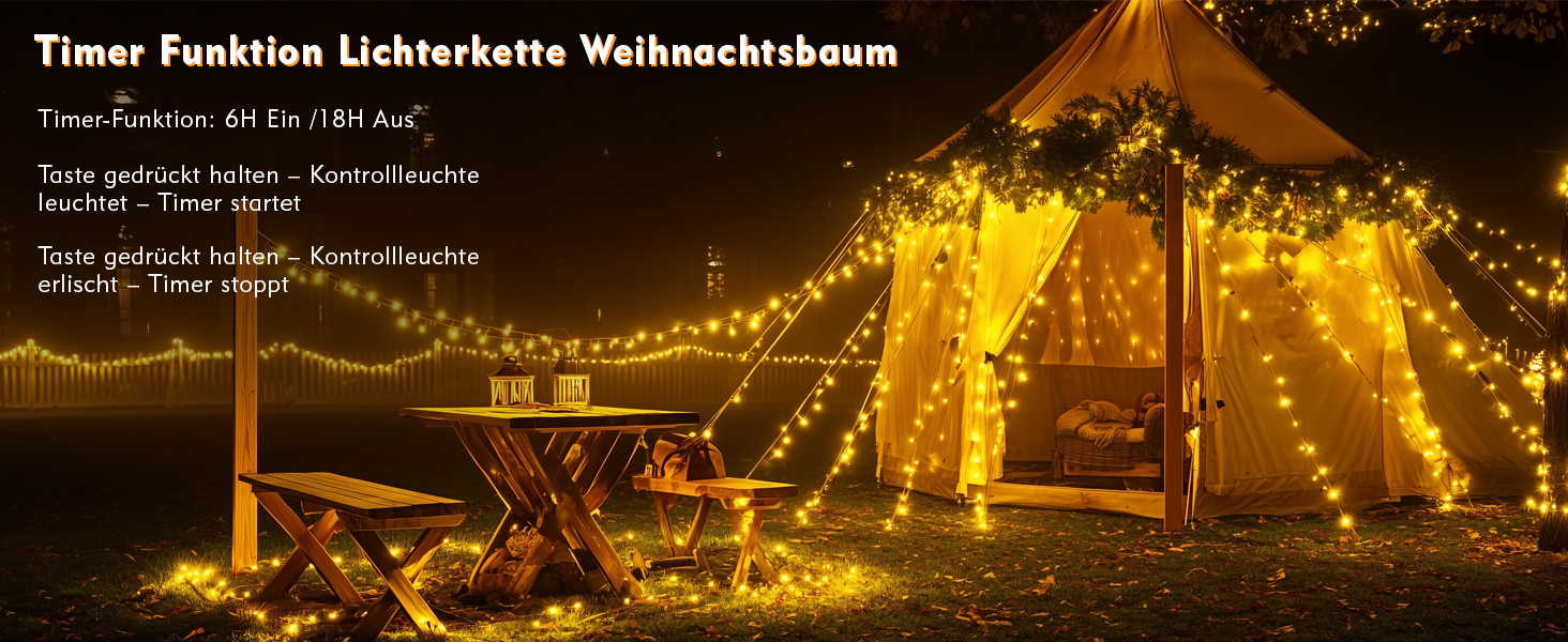 Ланцюжок прикрас для зовнішнього використання 60м, 530 LED, тепле біле світло. Ланцюжок для зовнішнього використання з таймером, 8 режимів, IP44, вологостійкий. Підходить для прикраси ялинки, саду, балкону, вечірки, весілля.