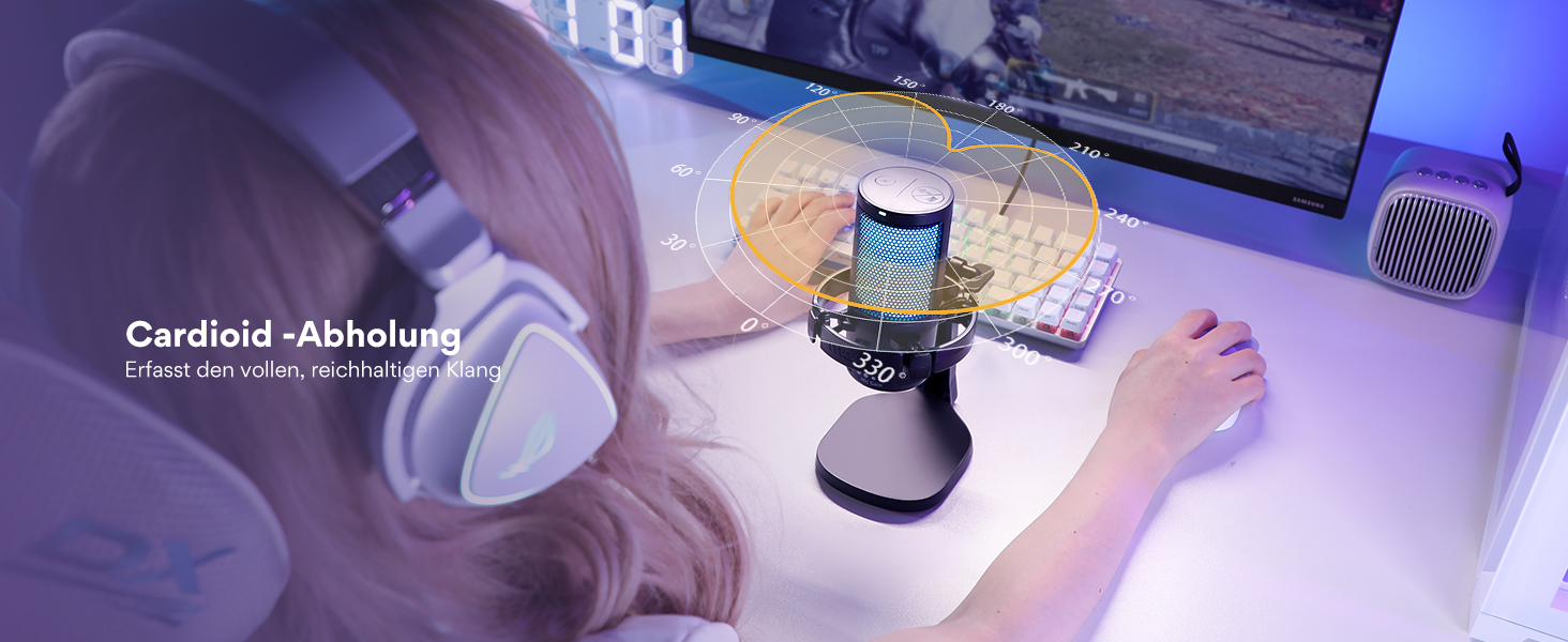 MAONO DGM20 Чорний USB Мікрофон для Ігор з Поп-фільтром та Керуванням Гучності - для Стрімінгу, Подкастів, Twitch, YouTube, Discord, PC, Mac, PS4/PS5