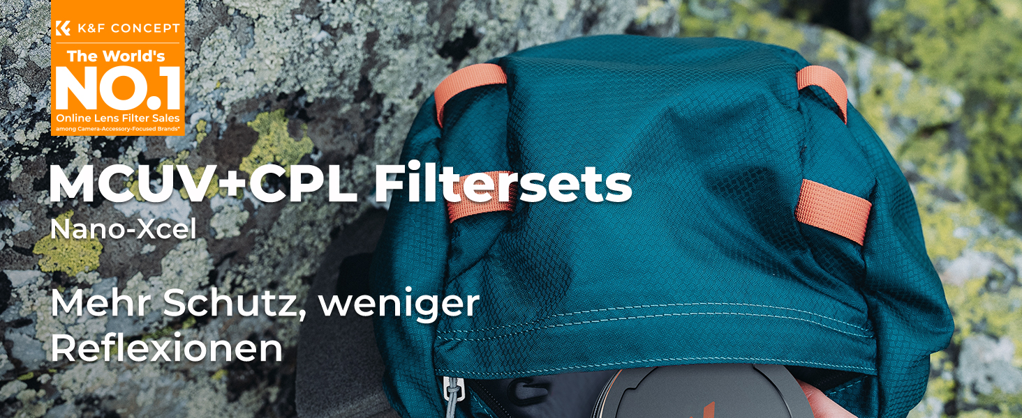 Набір фільтрів K&F Concept Nano X-Serie 82mm: поляризаційний (CPL), UV, кришки об'єктивів, чохол