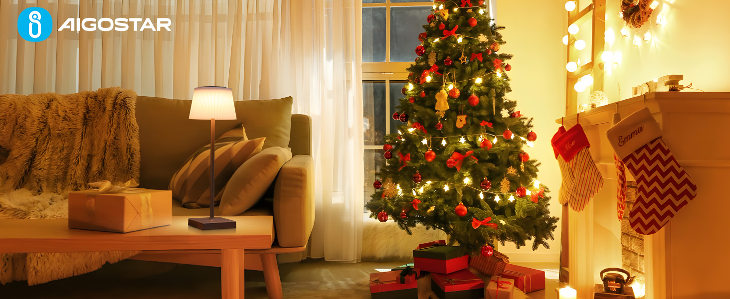 Світлодіодна настільна лампа Aigostar акумуляторна бездротова, з димером та 3 режимами кольору, водонепроникна IP54 для дому та саду (темно-коричнева)