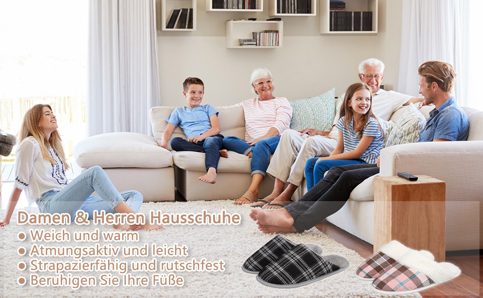 Тапочки домашні для чоловіків та жінок, теплі, з плюшу, зимові, з піною пам'яті, антиковзаючі, м'які, пухнасті сліпони для дому та вулиці, розмір 42/43 EU, стиль 3