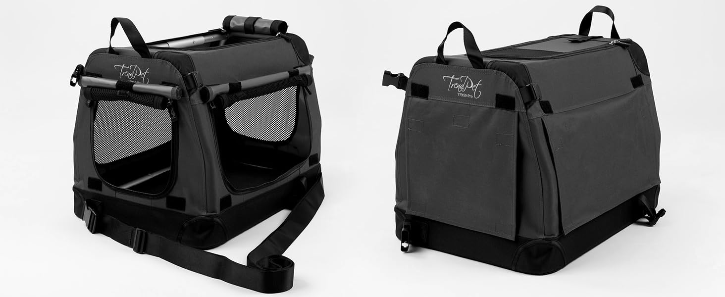TrendPet TPX-Pro: Легка складана переноска для собак з алюмінієвим каркасом (сіра, 50x35x35 см)