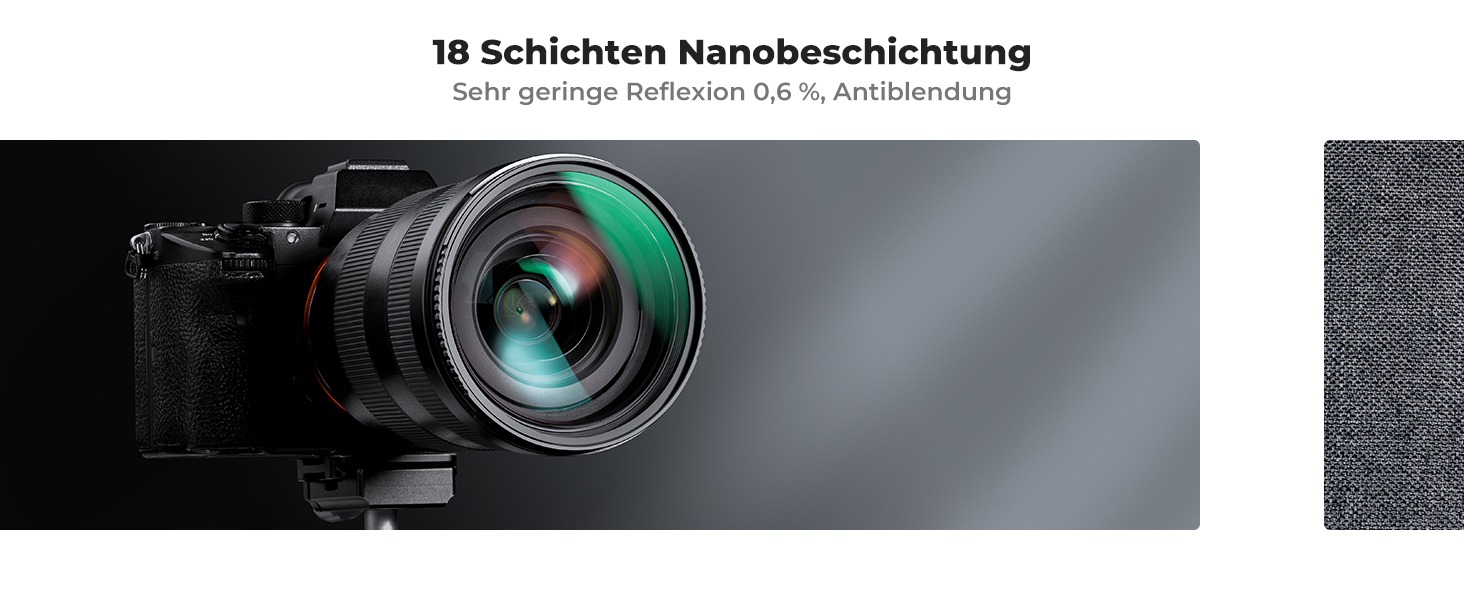 Фільтр UV K&F Concept 58mm з кришкою для об'єктива, серветкою для очищення, захисним фільтром з 18-шаровим нанопокриттям (Nano Klear)