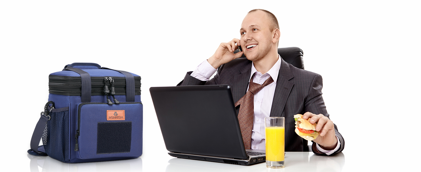 Тактична ланч-торба HSHRISH: велика ізольована сумка-холодильник для чоловіків та дорослих, водонепроникна, з 15L об'ємом, чорно-камуфляжний колір