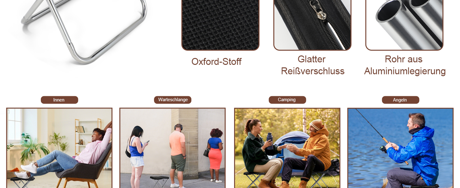 Складний туристичний стільчик для кемпінгу з алюмінію, міні-стілець для відпочинку на природі, риболовлі, пляжу та саду