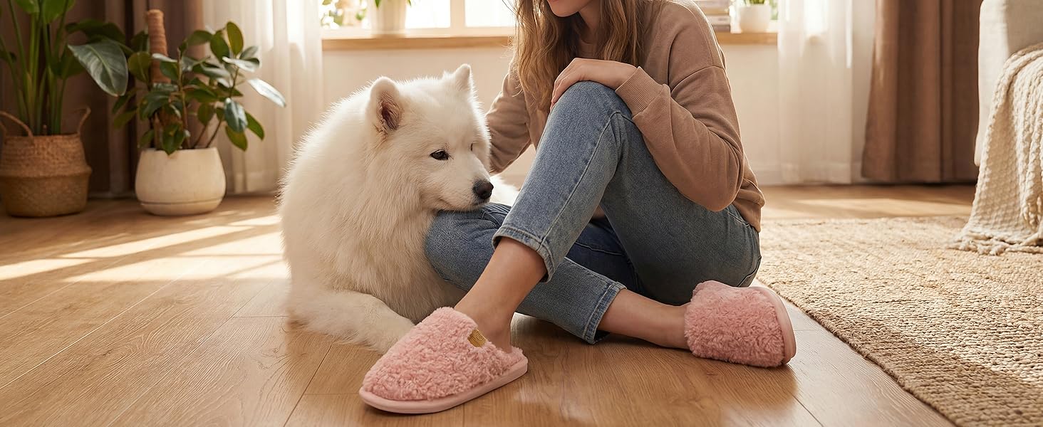 Тапочки зимові для жінок та чоловіків з меморі-піною, плюшеві, м'які, антиковзні, сірі, 38.5/40 EU