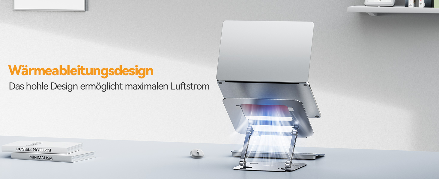 Підставка для ноутбука TECKNET регульована по висоті, ергономічна, складна, портативна з вентиляцією, сумісна з ноутбуками та планшетами 11-17.3 дюймів (сіра)