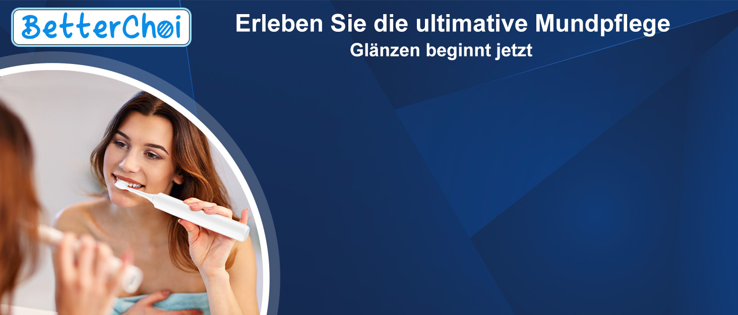 Електрична зубна щітка Betterchoi з магнітною левітацією, 41 000 VPM, 4 насадки, IPX7, 180 днів роботи, 5 режимів, таймер