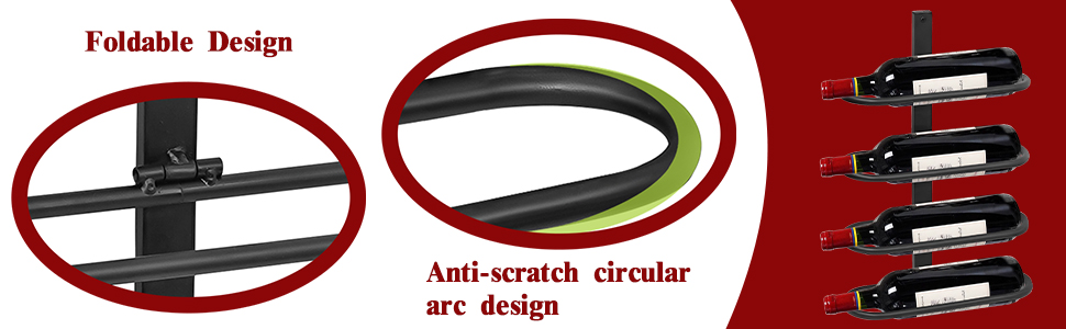 Настінна полиця для вина на 8 пляшок з металу - Weinregal Wand Metall