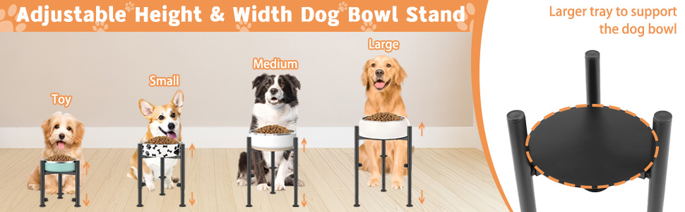 Підставка для годівлі собак з підставкою для лап, регульована по висоті, 15-26 см, металева, для маленьких, середніх та великих собак (тільки підставка)
