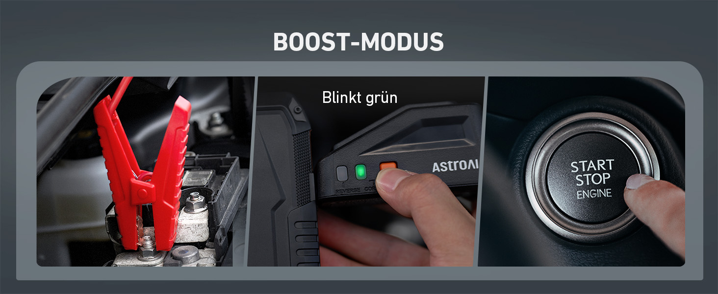 Powerbank AstroAI B8 для автомобіля: пускова станція, 1500A, 7.0L бензин/5.5L дизель, LED, QC 3.0 USB, 12V