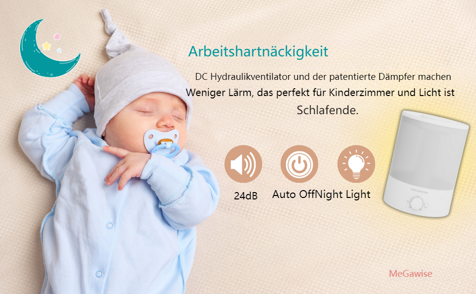 Зволожувач повітря MegaWise 3,5 л з холодним туманом – ультратихий ультразвуковий зволожувач для дитячої кімнати, спальні та офісу