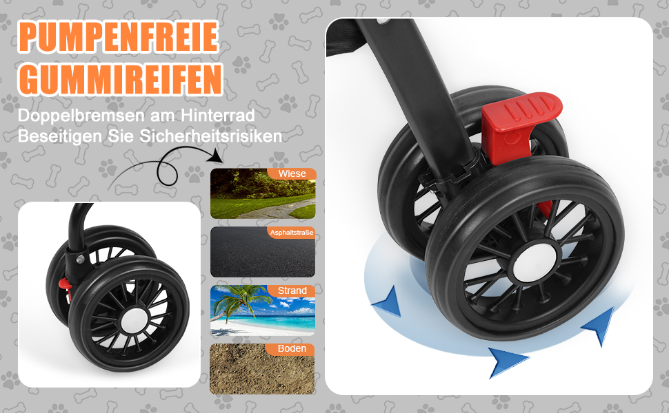 Візок для собак 2в1 до 15 кг, бугі для собак з тримачами для напоїв, переноска для собак, складна, з гальмом, візок-болер для собак, 48x68x95 см (Чорний)