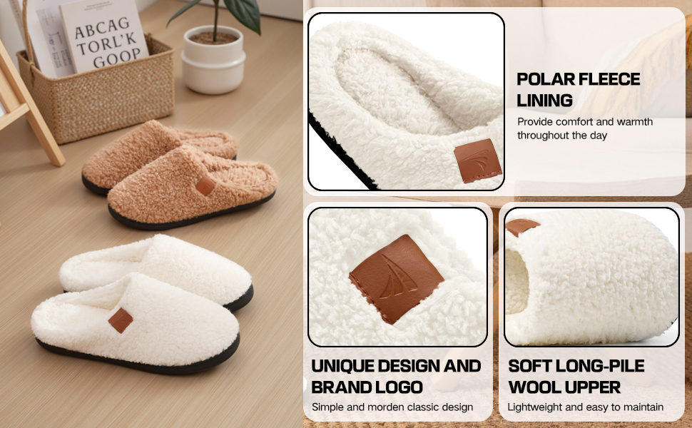 Зимові домашні тапочки для жінок та чоловіків, теплі, з тедді та плюшевим покриттям, комфортні, з м'якою підкладкою, з пам'яті ефекту, антиковзаючі, білі, 38/39 EU