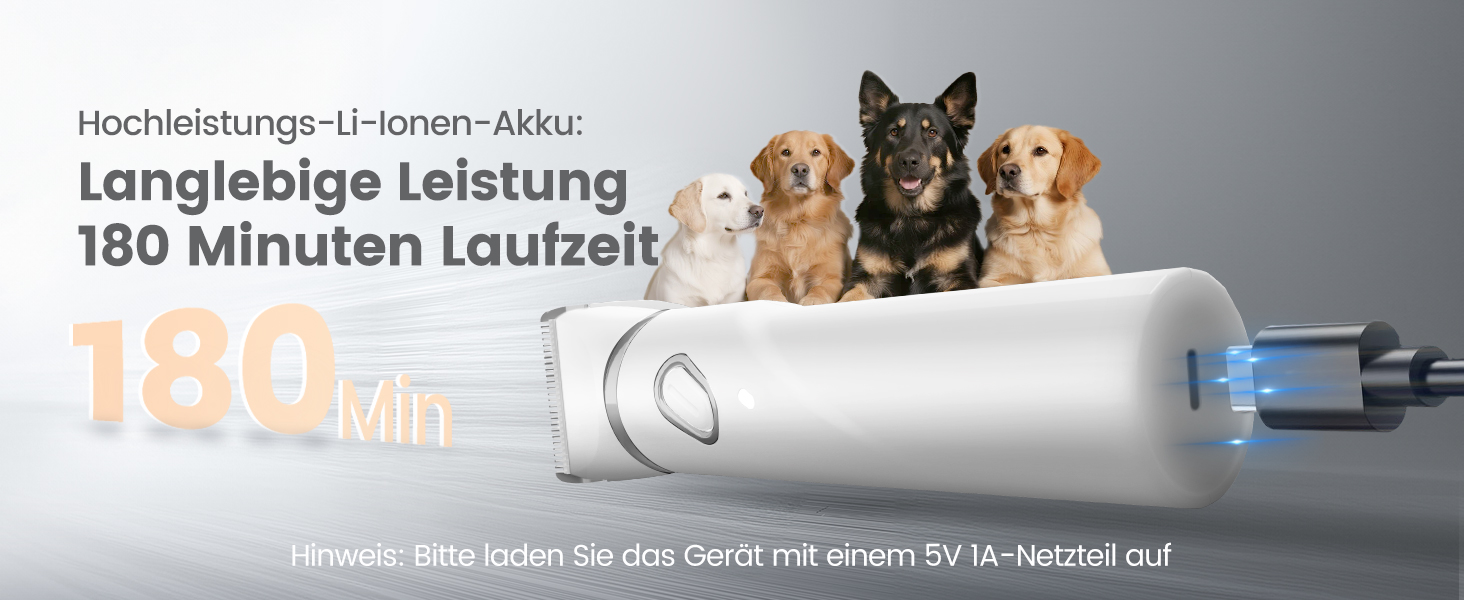 Набір 4 в 1 для стрижки собак: стрижка, триммінг, шліфування кігтів. Підходить для собак та котів. Безшумна модель для грумінгу.