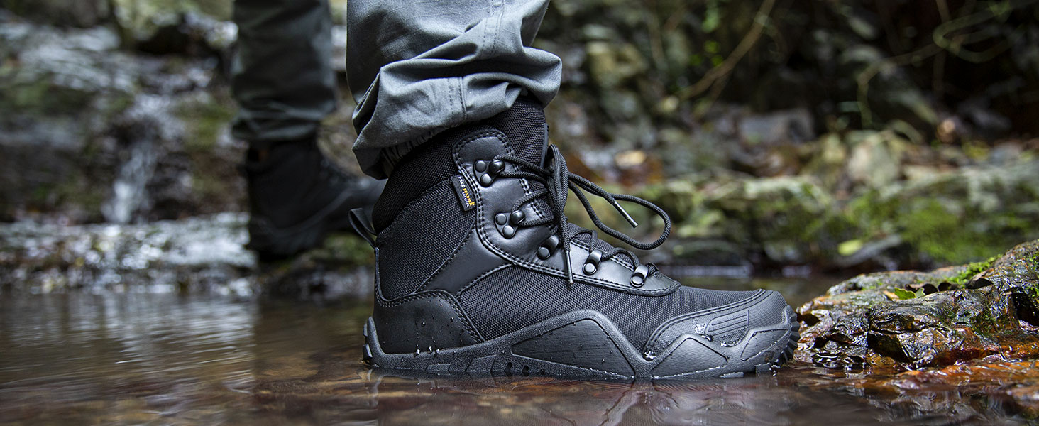 Черевики Free Soldier для чоловіків: тактичні, бойові, для хайкінгу та військових тренувань. Чоловічі черевики для туризму, полювання, роботи та армії. Розмір 42.5 EU, чорний колір