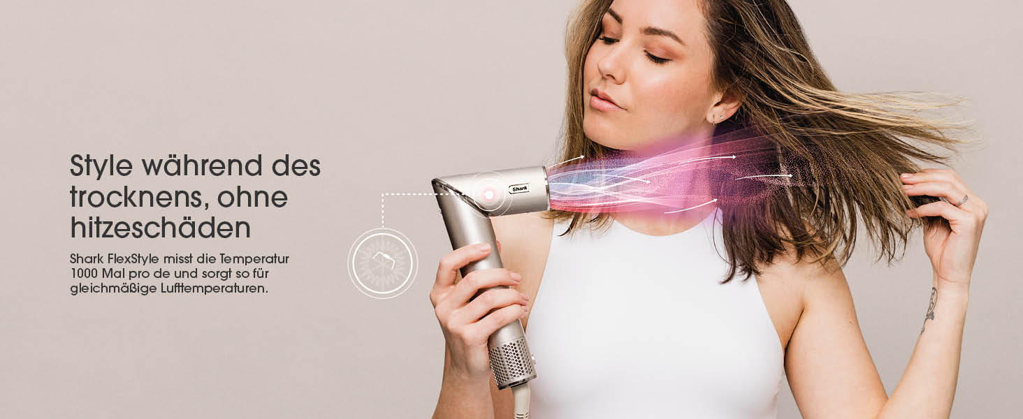 Фен Shark FlexStyle Multi з насадками для укладання, випрямлення та створення локонів, 5 в 1, Stardust. Без пошкодження волосся, для всіх типів.