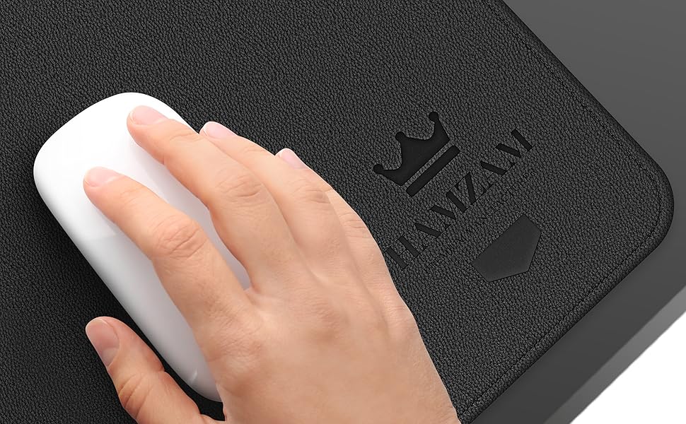 Підкладка під стіл HAMZAM PU Leder 90x40 см - преміум якість, з інтегрованим ковриком для миші (Колір: Коричневий)