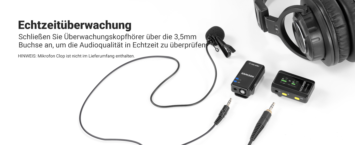 NEEWER CM28 Pro: Бездротове мікрофону з пригніченням шуму, 150м радіус дії, сумісний з iPhone, iPad, Android, DJI, Insta360, PC, Mac