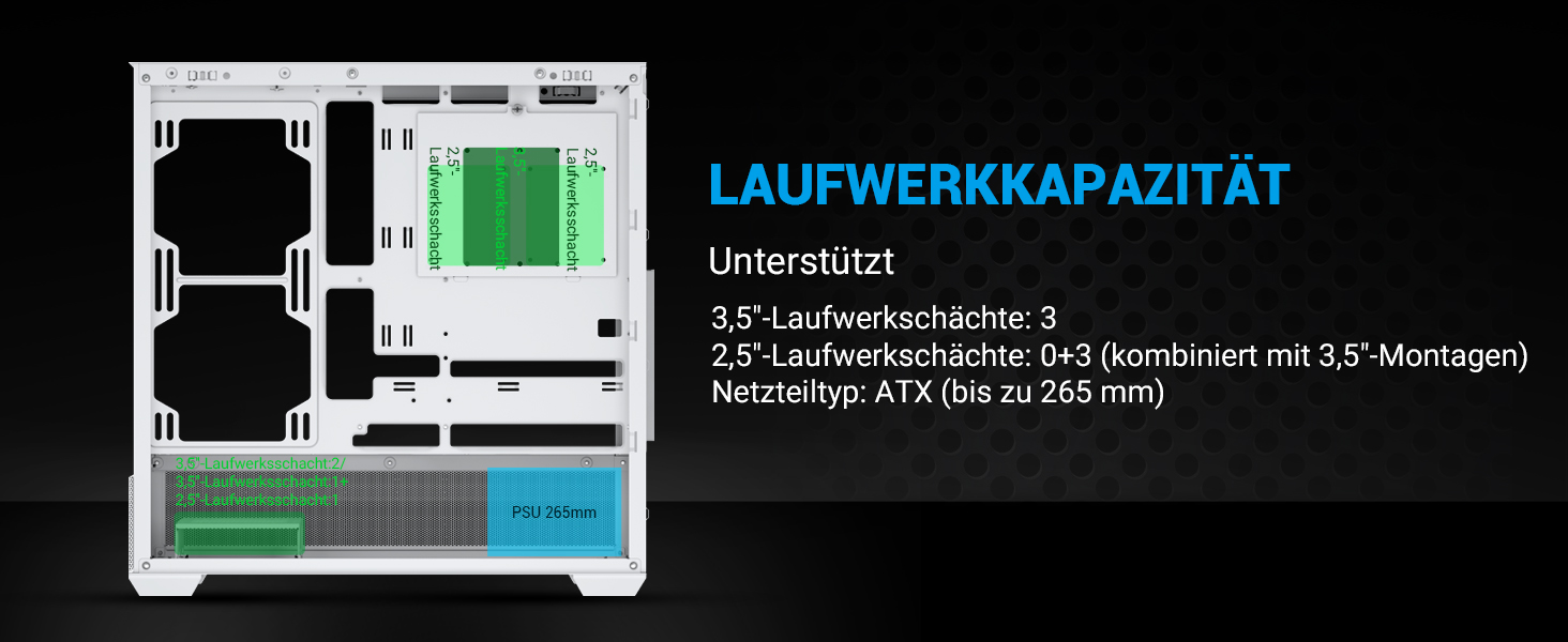 Корпус ПК SAMA V40 Mid-Tower ATX з 6 вентиляторами 120 мм ARGB PWM, подвійні панелі з загартованого скла, Dual Chamber, USB 3.1 Type-C, підтримка ATX/mATX/ITX GPU, білий колір