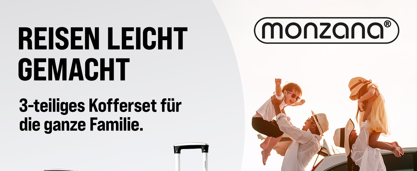 Набір валіз MONZANA® 3шт з TSA замком, органайзером, вагами та ременем. Чорний, M-L-XL