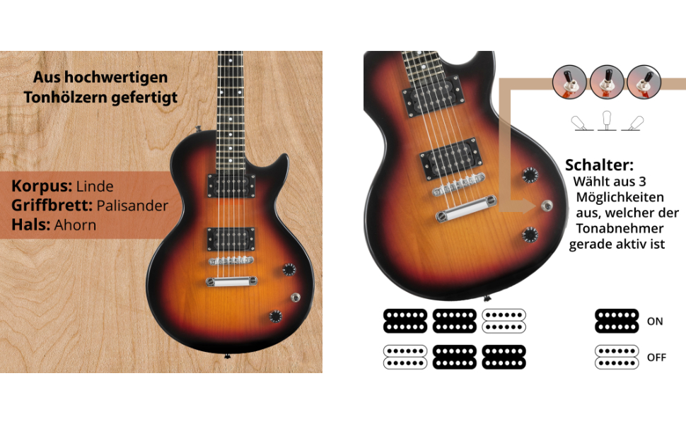 Rocktile L-100 SB Стартовий набір електрогітари Sunburst, Rocktile