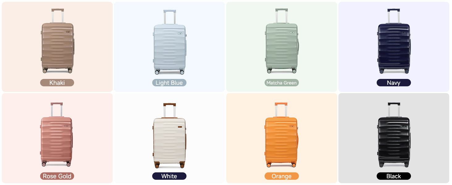 Набір валіз Sea Choice 5-ти частинний з ABS-пластику, твердий корпус, тріумф у подорожах, велика місткість, ручна поклажа, 4 колеса, TSA-замок, містить 1 сумку та 1 косметичку, колір: м'ятно-зелений