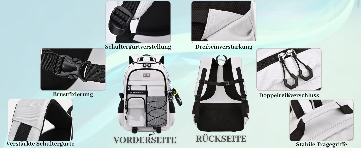 Чоловічий рюкзак для школи та подорожей, великий, водонепроникний, сірий