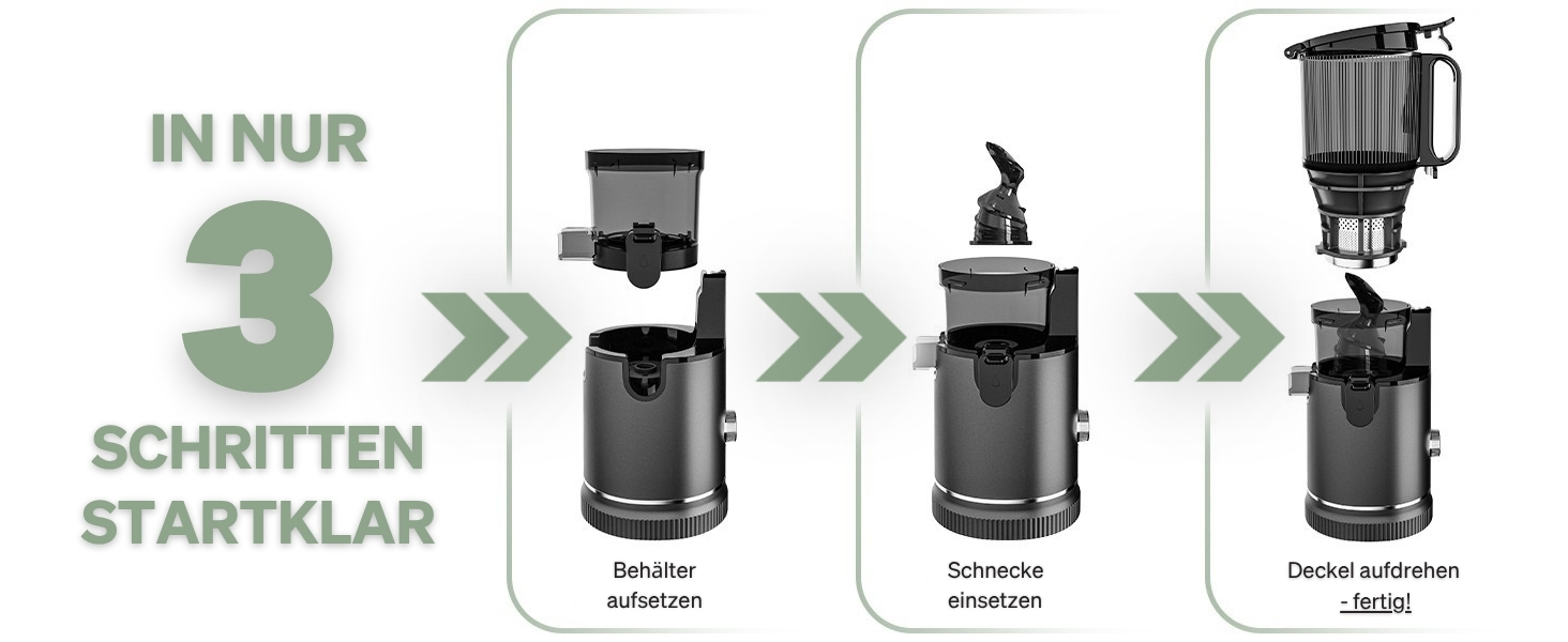 Шнекова соковижималка Entsafter Slow Juicer 250 Вт, XXL завантажувальний отвір 130 мм, без BPA, чорна