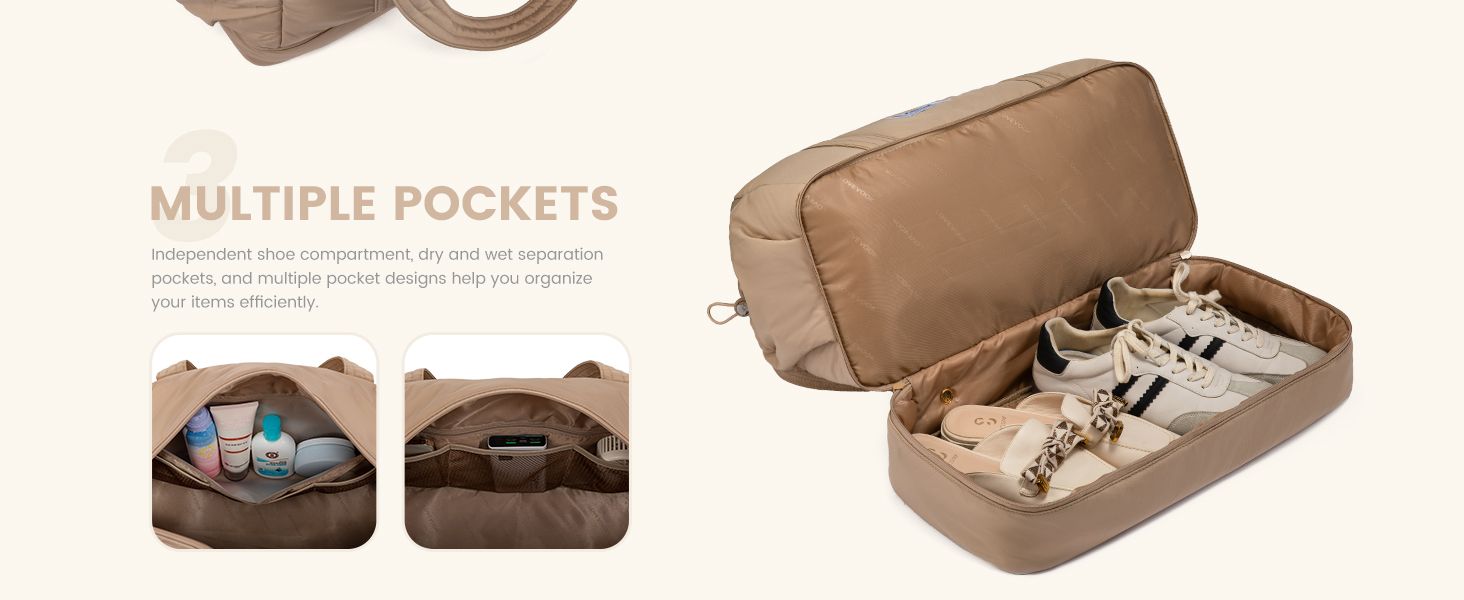 Сумка-мішок LOVEVOOK для подорожей, ручна поклажа, жіноча, велика, з відділенням для взуття, для спорту, фітнесу, подорожей, сауни, клініки, пологів, Khaki