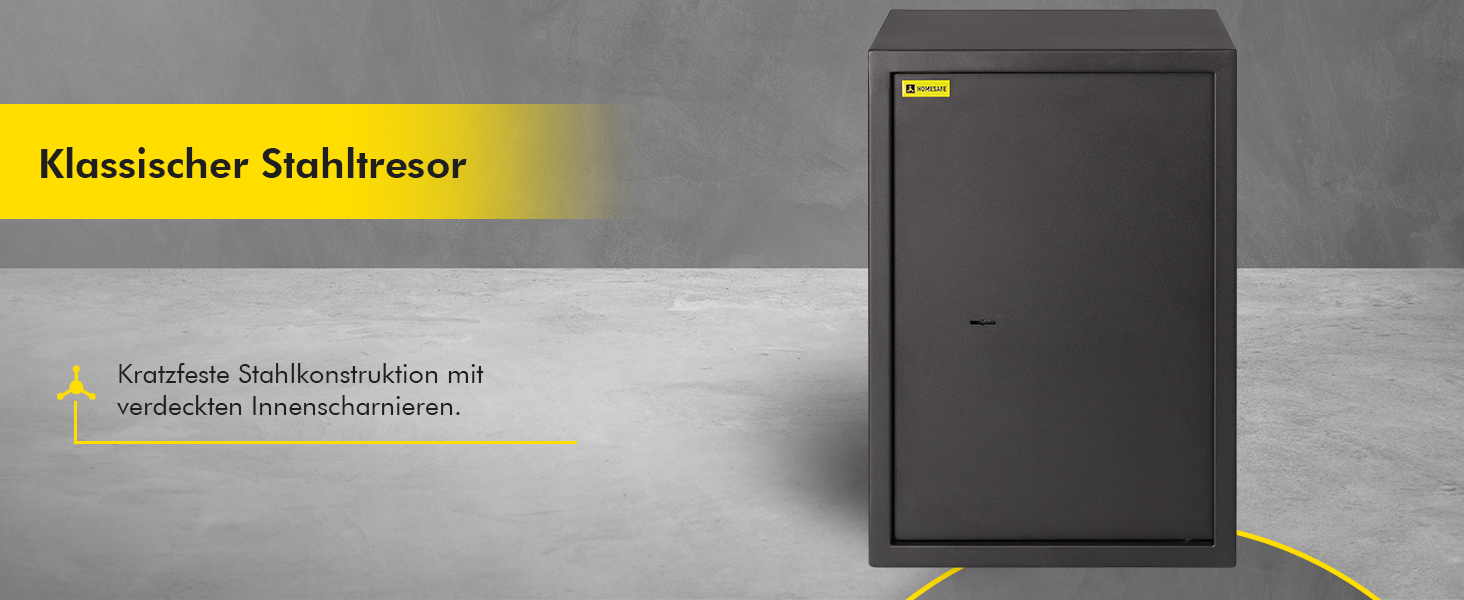 Сейф Homesafe HV15K з ключовим замком, вугільно-чорний сатин, 50x35x35 см