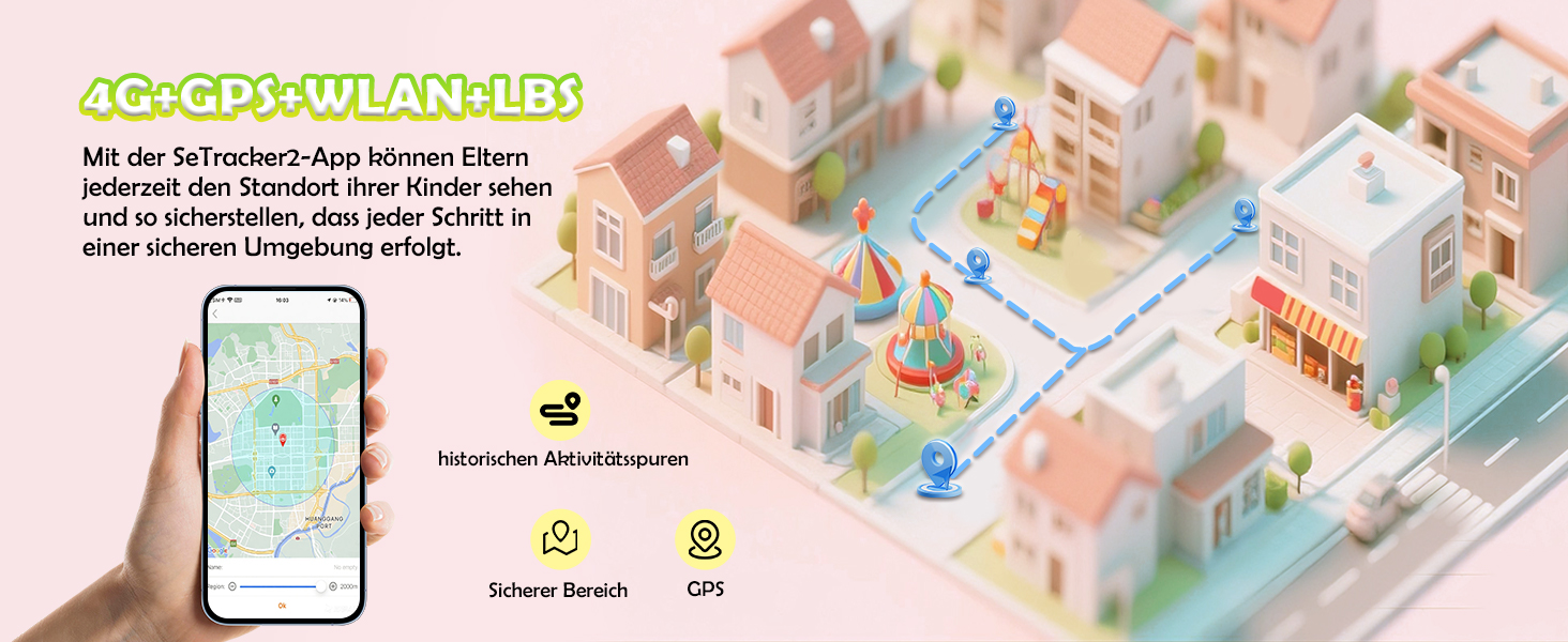 Дитячий розумний годинник з SIM-карткою, GPS-трекер, SOS, 4G, ліхтарик, IP67, для дівчаток та хлопчиків, блакитний