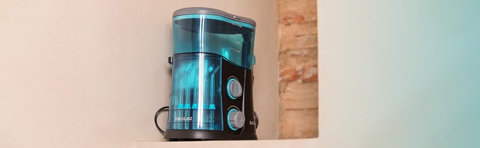 Cecotec Munddusche Bamba ToothCare 1200 Jet Pro: 7 насадок, LED-дисплей, 10 режимів, UV-дезінфекція. 1000 мл