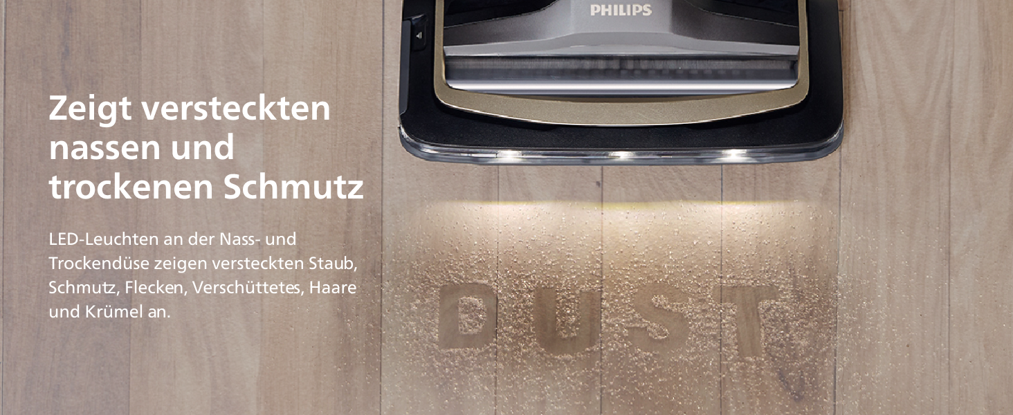 Вертикальний бездротовий пилосос Philips AquaTrio 9000 серії 3-в-1 для сухого та вологого прибирання, чорний
