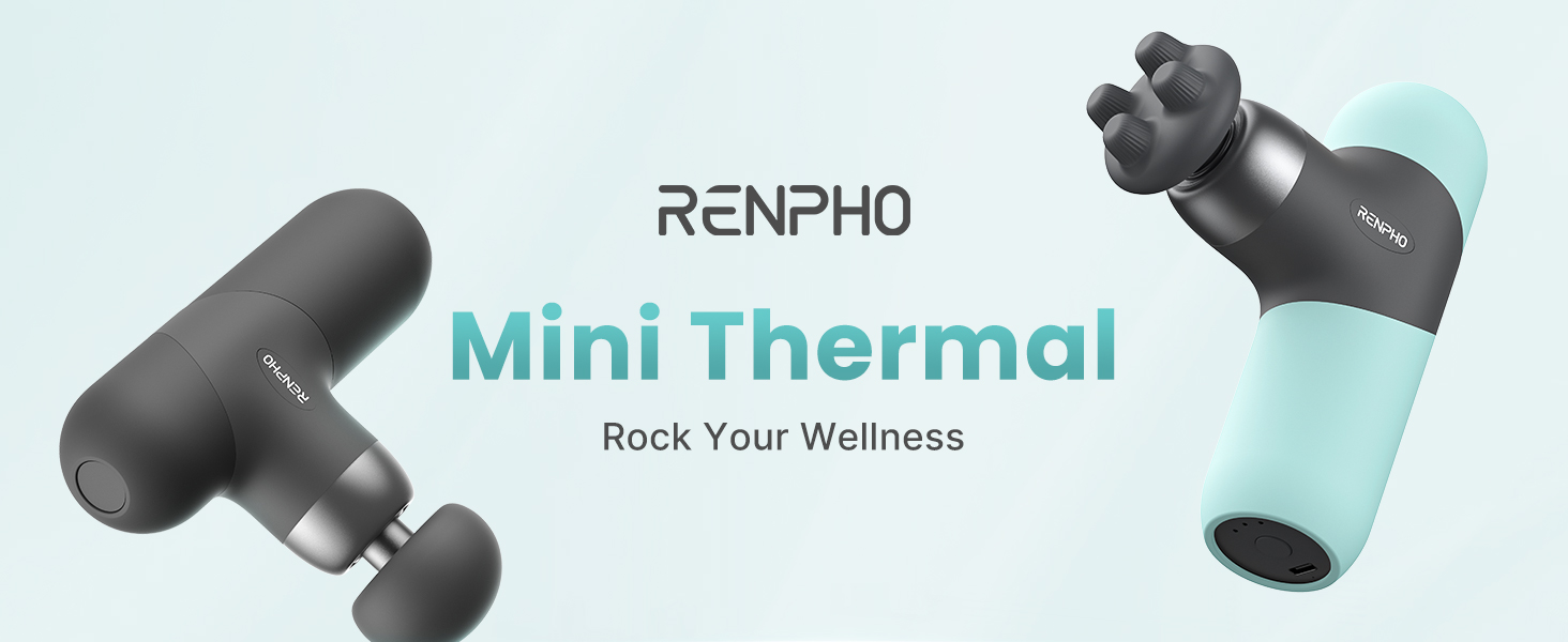 Масажер для м'язів RENPHO Mini Thermal з підігрівом, блакитний: портативний масажний пістолет для тіла