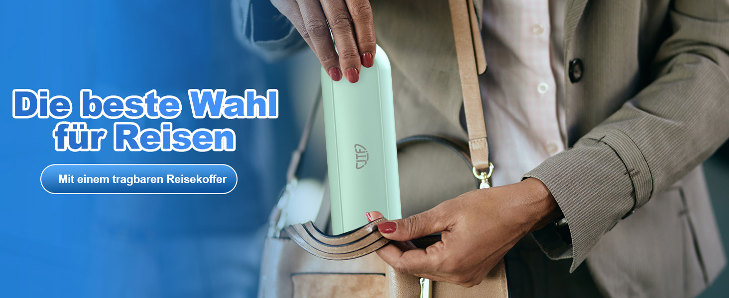 Електрична звукова зубна щітка JTF з 6 насадками 40000 VPM, 5 режимів, IPX7, таймер 2 хв, зелена