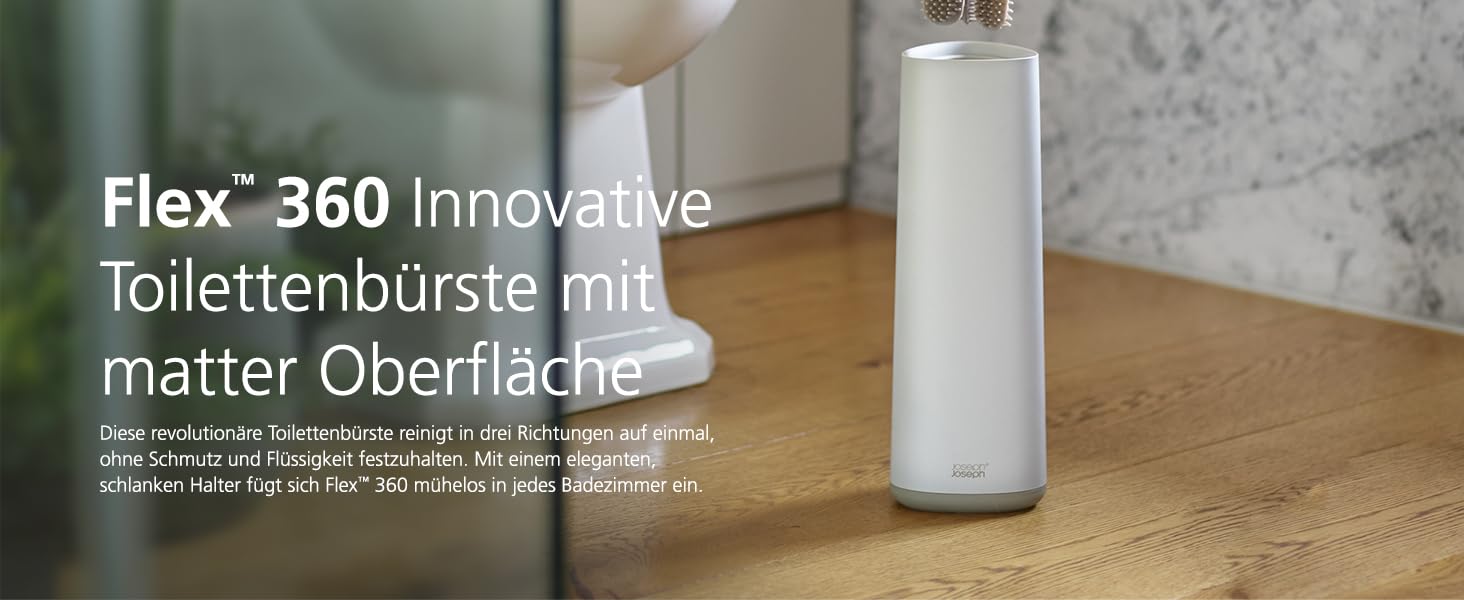Набір для чищення унітазу Joseph Joseph Hygienic Silikon з тримачем, сірий/білий, Flex 360