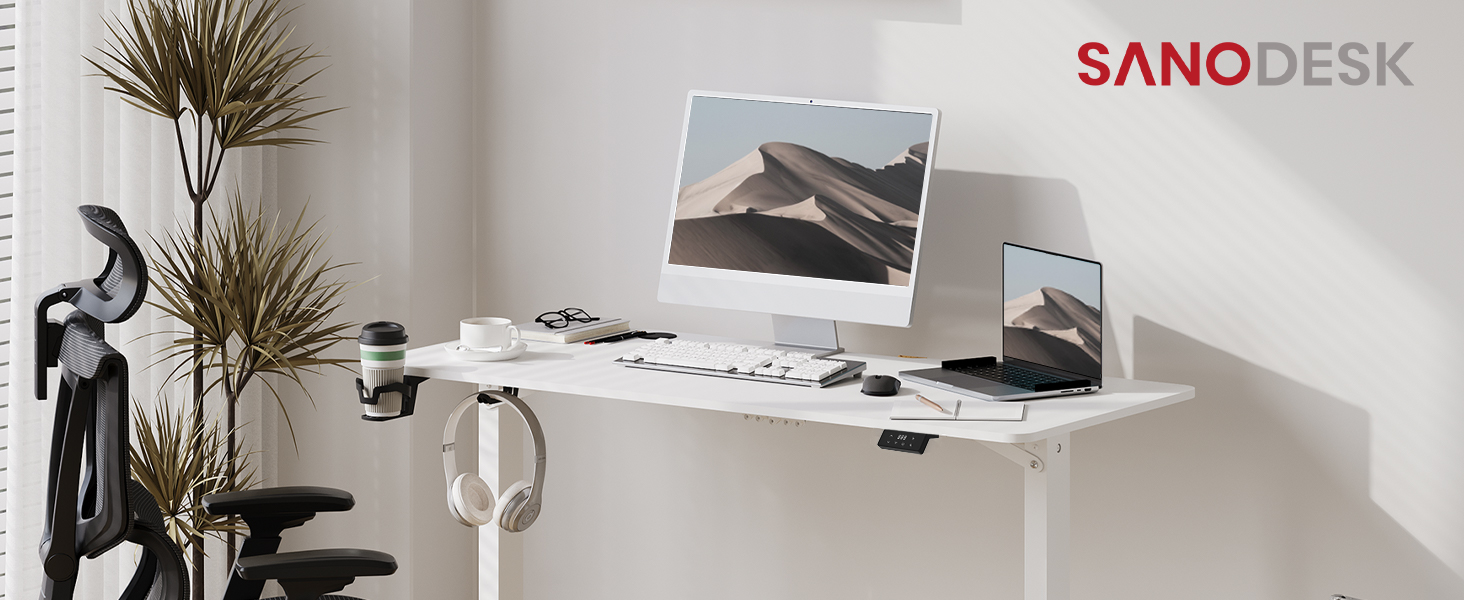 Регульований стіл Sanodesk 200x80 см, електричний, з пам'яттю, для комп'ютера, ергономічний