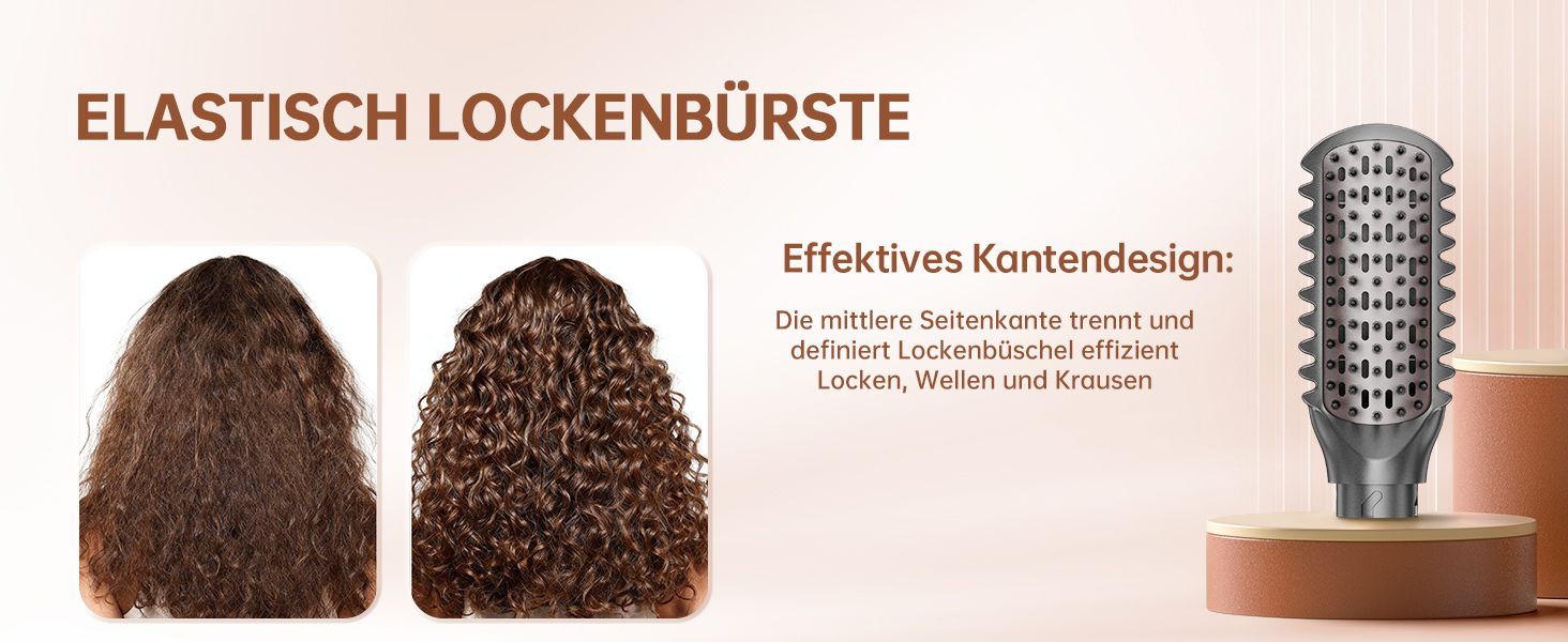 Webeauty Airstyler 7-в-1: фен-щітка, плойка, випрямляч, 110000 об/хв, 25 м/с, 500 млн негативних іонів, сірий золотий