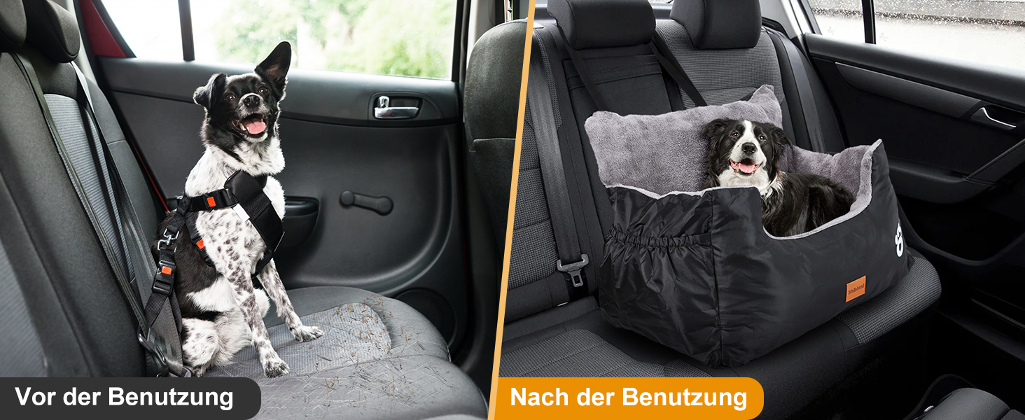Pet Car Seat for 2 Small Dogs - Washable & Adjustable, 55x30x30cm