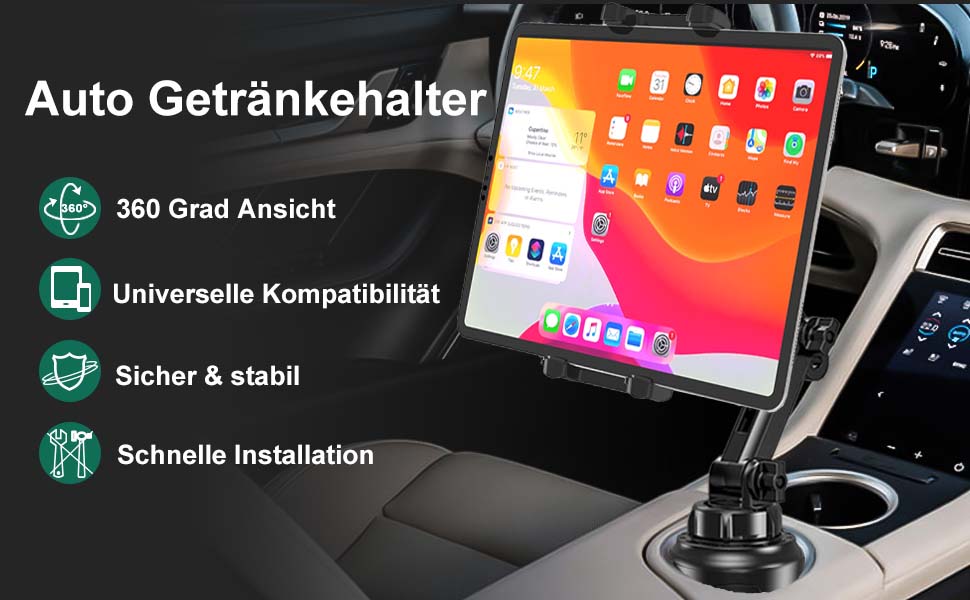 Утримувач для телефону та планшета в автомобіль - тримач для iPad, Samsung Tab, Kindle Fire, iPhone