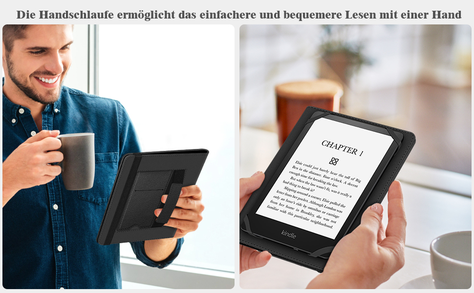 Чохол Fintie для електронних книг 6-7 дюймів з підставкою та петлею, сумісний з Kindle Paperwhite/Kindle Colorsoft Signature Edition 2024, чорний