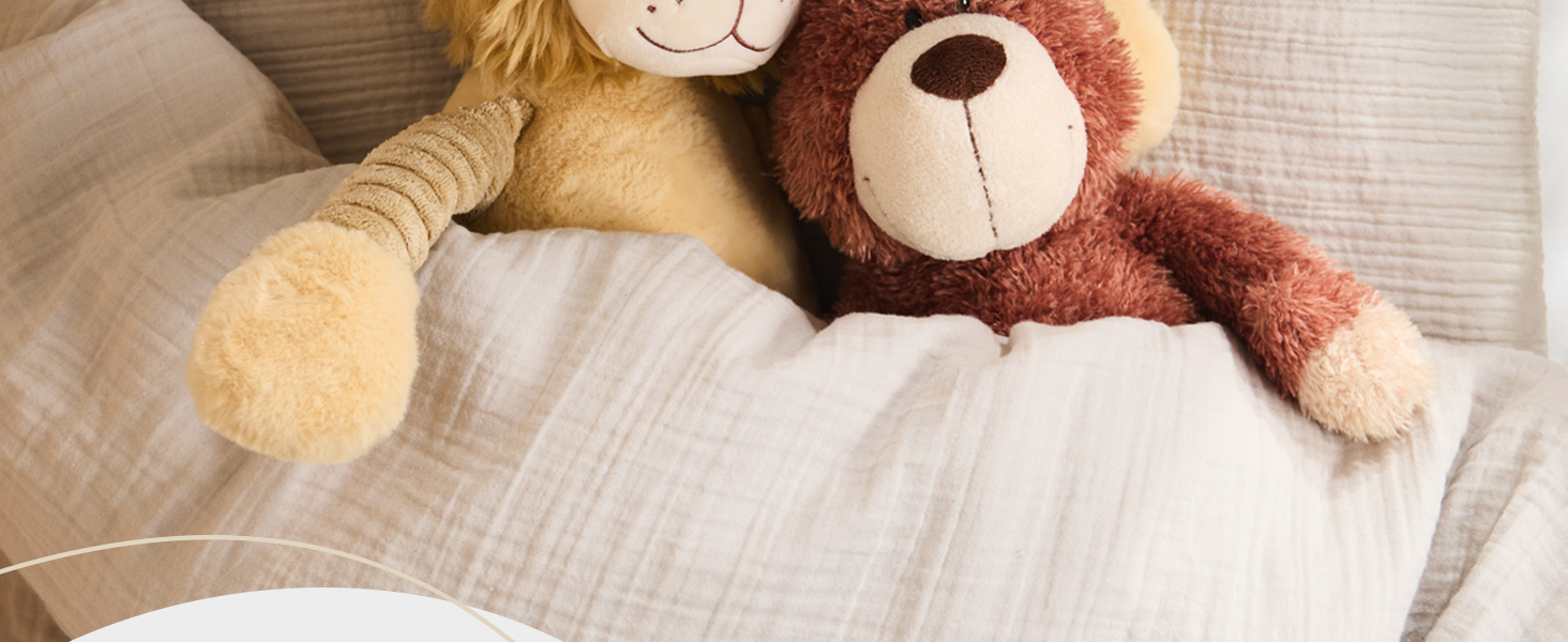 Бетлічна постільна білизна Laleni з бавовняного мусліну 80x80 + наволочка 35x40 см - комплект сертифікований Oeko-TEX, літня, колір мідний