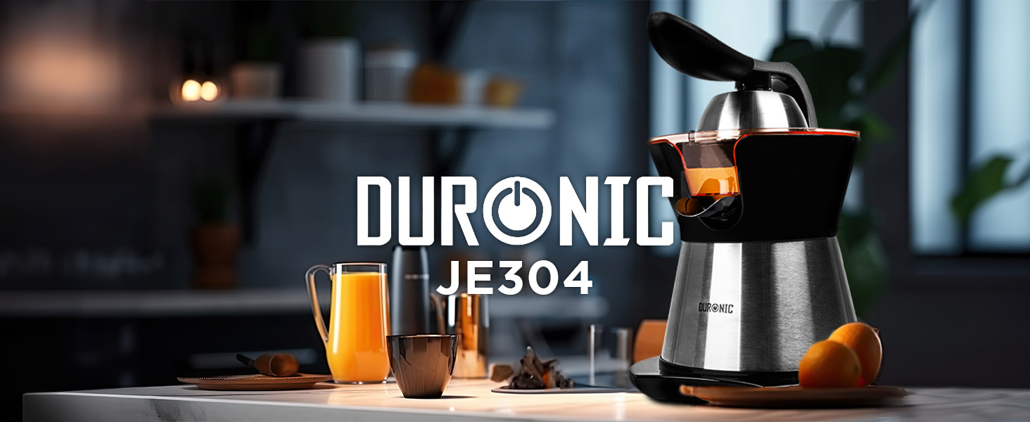 Електрична соковитискачка Duronic Saftpresse 600W з нержавіючої сталі, 400мл, 2 конуси, для цитрусових, висока продуктивність, з фільтром