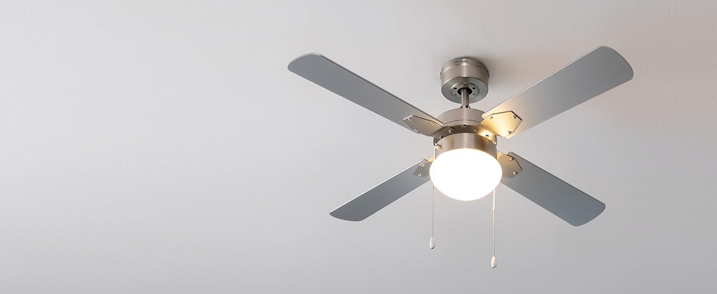 Стеляний вентилятор Cecotec EnergySilence Aero 450 IronBlack з підсвічуванням, 50W, діаметр 106 см, 3 швидкості, 4 лопаті, режим Зима/Літо